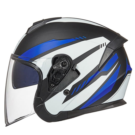 GXT Electric Vehicle Four Seasons Sun Protection & Windshield Double Lens Helmet, Size: M(Matt Black Blue) - Helmets by GXT | Online Shopping South Africa | PMC Jewellery | Buy Now Pay Later Mobicred
