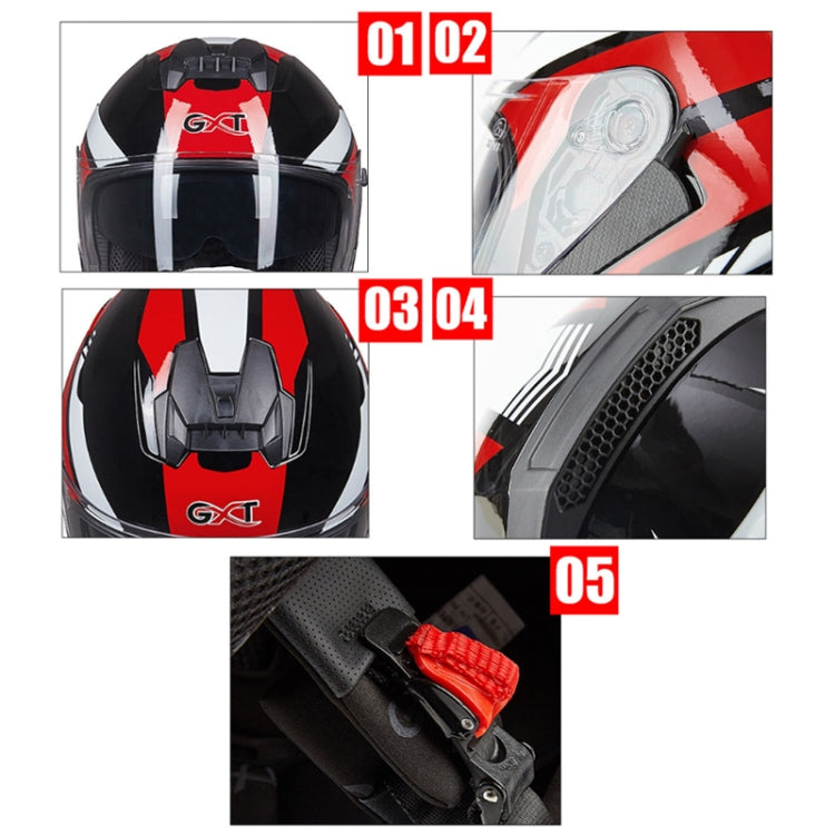 GXT Electric Vehicle Four Seasons Sun Protection & Windshield Double Lens Helmet, Size: L(Bright Black Red) - Helmets by GXT | Online Shopping South Africa | PMC Jewellery | Buy Now Pay Later Mobicred