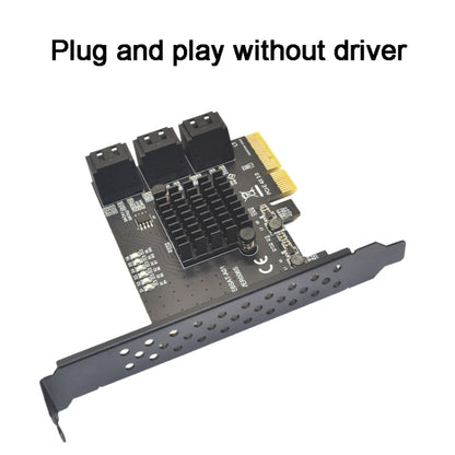 PCIE 1X To 10 Port  SATA 3.0 Adapter Expansion Card ASMedia ASM1166 Converter - Add-on Cards by PMC Jewellery | Online Shopping South Africa | PMC Jewellery | Buy Now Pay Later Mobicred