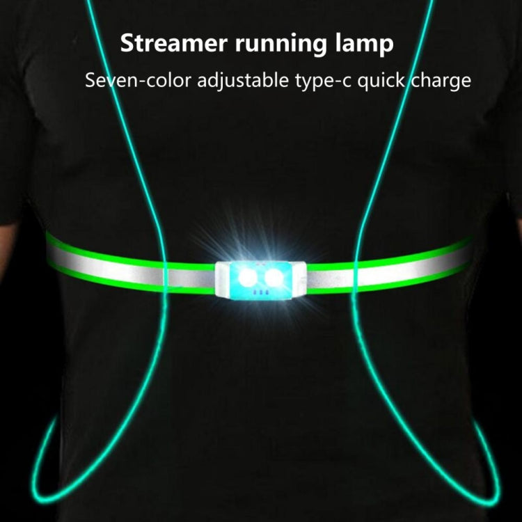 USB Rechargeable Running Light Strap Chest Light(Fluorescent Green) - Reflective Material by PMC Jewellery | Online Shopping South Africa | PMC Jewellery | Buy Now Pay Later Mobicred