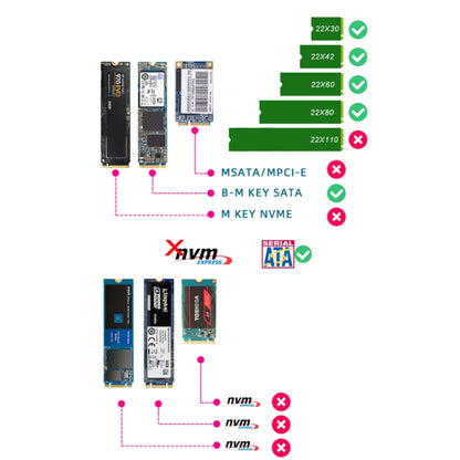 ENCNF2S-N01 NGFF To SATA3 Transfer Card M.2 KEY B-M SSD To 6Gbps Interface Conversion Adapter With SATA 22pin Cable - Add-on Cards by PMC Jewellery | Online Shopping South Africa | PMC Jewellery