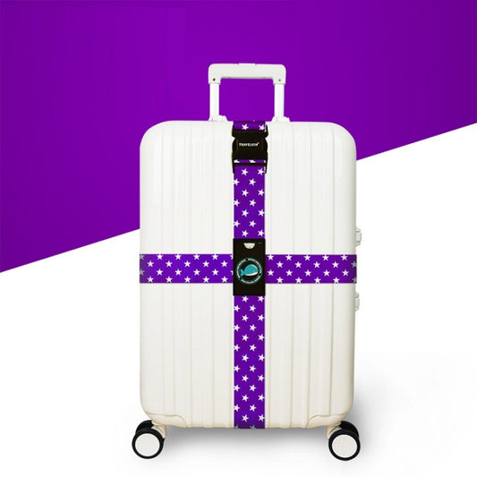 Cross Luggage Strap Without Combination Lock(Purple Star) - Tapes & Ropes by PMC Jewellery | Online Shopping South Africa | PMC Jewellery | Buy Now Pay Later Mobicred