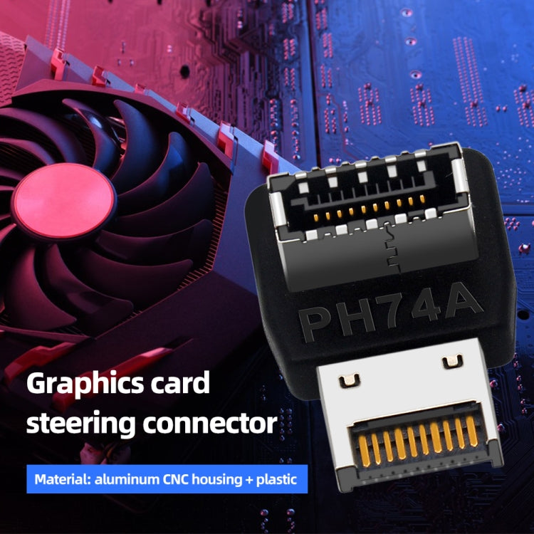 2pcs USB3.1 Type-E Computer Motherboard Interface 90 Degrees Elbow Front Type-C Adapter(PH74A) - Cable & Adapters by PMC TechLife | Online Shopping South Africa | PMC TechLife | Buy Now Pay Later Mobicred