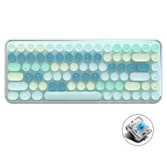 Ajazz K840T 84-Key Wireless/Bluetooth/Wired Three-Mode Round Key Punk Keycap Mechanical Keyboard Green Shaft (Sea Salt Lime Green) - Wireless Keyboard by Ajazz | Online Shopping South Africa | PMC Jewellery | Buy Now Pay Later Mobicred