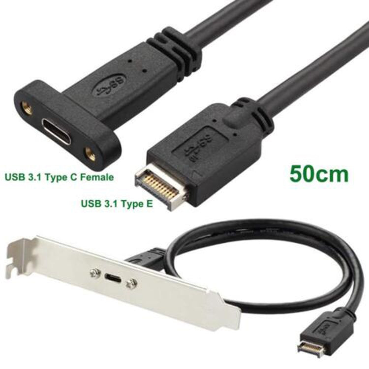 USB 3.1 Type-E To USB-C / Type-C Connector Front Panel Header 0.5m Low Profile Bracket - Cable & Adapters by PMC Jewellery | Online Shopping South Africa | PMC Jewellery | Buy Now Pay Later Mobicred