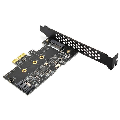 PCI-E to SATA3.0+M2 NGFF Expansion Card 6G Hard Disk Transfer Card(Black) - Add-on Cards by PMC Jewellery | Online Shopping South Africa | PMC Jewellery | Buy Now Pay Later Mobicred