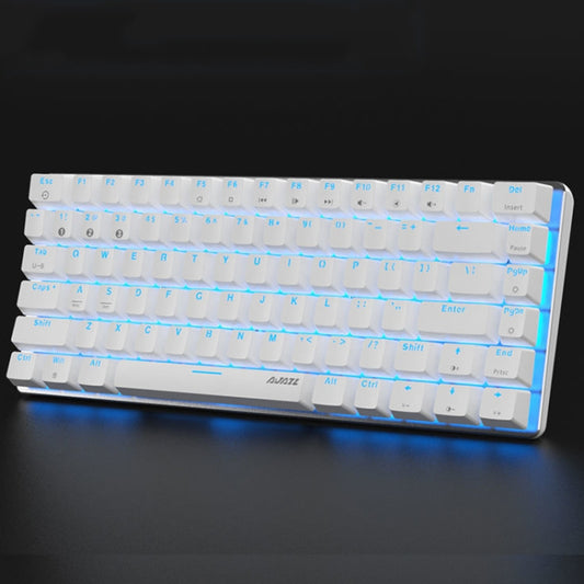 Ajazz AK33 82 Keys Bluetooth 5.0/Wired Dual Mode Red Shaft Mechanical Keyboard Blue Light (White) - Wired Keyboard by Ajazz | Online Shopping South Africa | PMC Jewellery | Buy Now Pay Later Mobicred