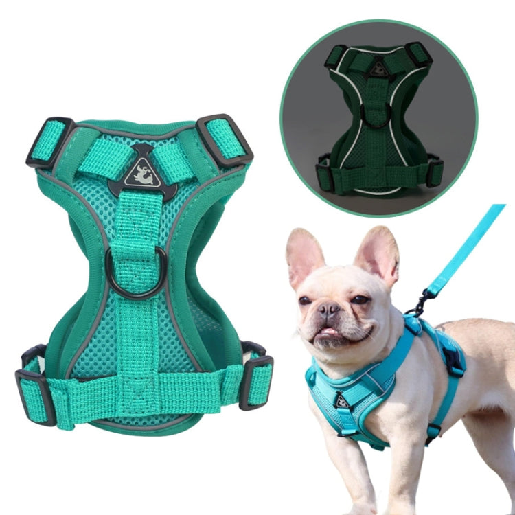 Pet Vest Harness + Traction Rope Set Reflective Breathable Dog Cat Harness, Size: M(Coffee) - Leashes by PMC Jewellery | Online Shopping South Africa | PMC Jewellery