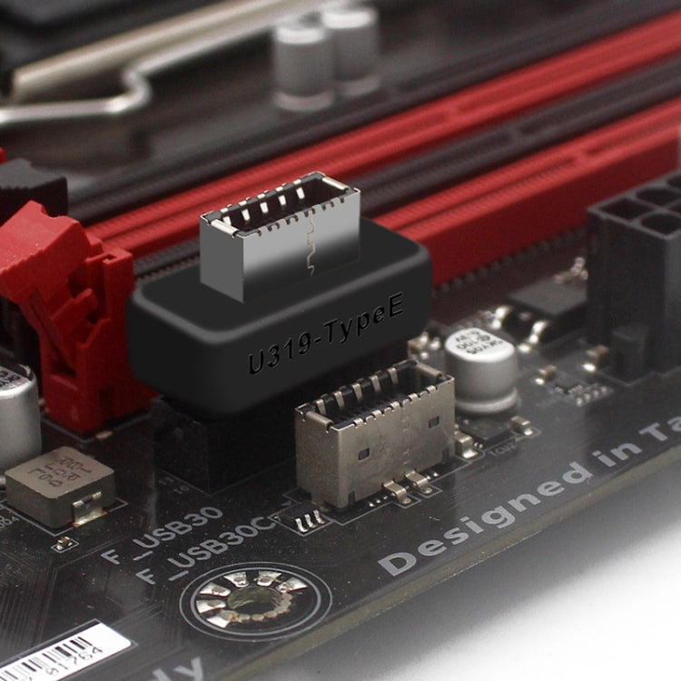 2pcs Mainboard USB3 19P/20P to TYPE-E Adapter Chassis Front TYPE-C/USB-C Plug Port(Black) - Cable & Adapters by PMC TechLife | Online Shopping South Africa | PMC TechLife | Buy Now Pay Later Mobicred