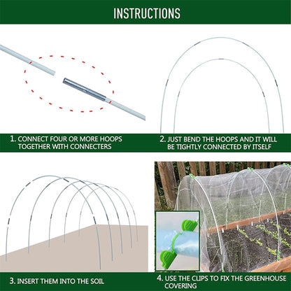 Garden Arch Greenhouse Hoops Rustproof Steel Tunnel Hoop Frame Plant Support, Speci: M  4 Rods 12 Arches - Plant Support & Care by PMC Jewellery | Online Shopping South Africa | PMC Jewellery