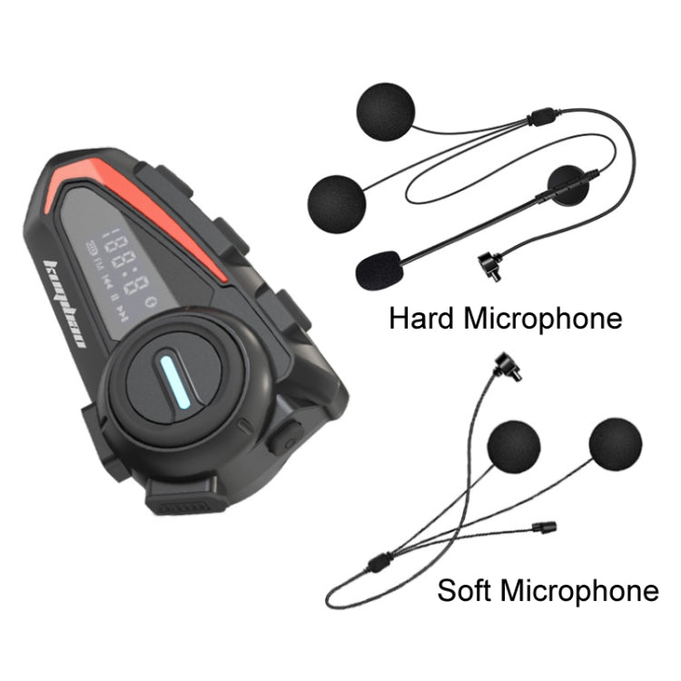 KUQIBAO Motorcycle Helmet Waterproof Bluetooth Headset With Screen(Soft Microphone) - Motorcycle Walkie Talkie by KUQIBAO | Online Shopping South Africa | PMC Jewellery | Buy Now Pay Later Mobicred