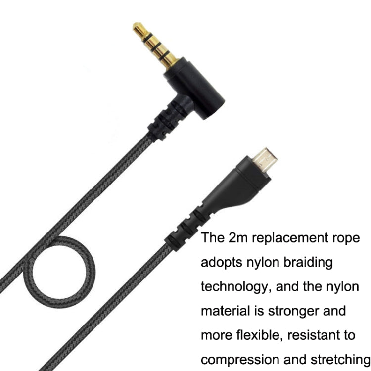 For SteelSeries Arctis 3 5 7 Pro Nylon Weaving Game Headset Cable(Black) - Headset Accessories by PMC TechLife | Online Shopping South Africa | PMC TechLife