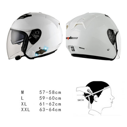 KUQIBAO Motorcycle Smart Bluetooth Sun Protection Double Lens Safety Helmet, Size: XXL(Bright Black+Gray Tail) - Helmets by KUQIBAO | Online Shopping South Africa | PMC Jewellery | Buy Now Pay Later Mobicred