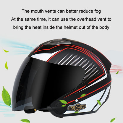 KUQIBAO Motorcycle Smart Bluetooth Sun Protection Double Lens Safety Helmet, Size: XXL(Bright Black Phantom Fiber+Black Tail) - Helmets by KUQIBAO | Online Shopping South Africa | PMC Jewellery | Buy Now Pay Later Mobicred