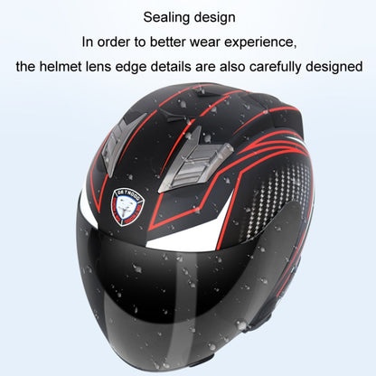 KUQIBAO Motorcycle Smart Bluetooth Sun Protection Double Lens Safety Helmet, Size: XXL(Bright Black+Gray Tail) - Helmets by KUQIBAO | Online Shopping South Africa | PMC Jewellery | Buy Now Pay Later Mobicred