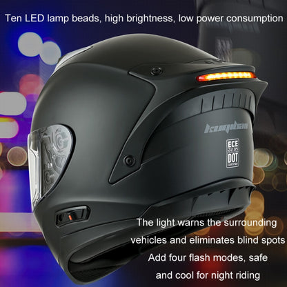 KUQIBAO Motorcycle Dual Lens Anti-Fog Helmet With LED Light, Size: XXL(Matte Black Wake Lion) - Helmets by KUQIBAO | Online Shopping South Africa | PMC Jewellery