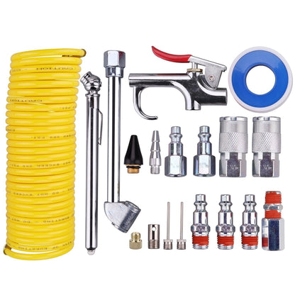 20 In 1 Air Compressor Kit 1/4 Inch NPT Air Tool Kit With 7.5m Coil Nylon Hose - Engine Fittings by PMC Jewellery | Online Shopping South Africa | PMC Jewellery | Buy Now Pay Later Mobicred