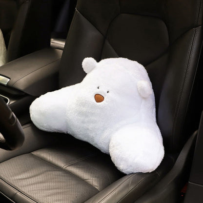 Car Cartoon Bear Plush Seat Upholstery Pillow, Color: Lumbar Pillow White - Seat Accessories by PMC Jewellery | Online Shopping South Africa | PMC Jewellery | Buy Now Pay Later Mobicred