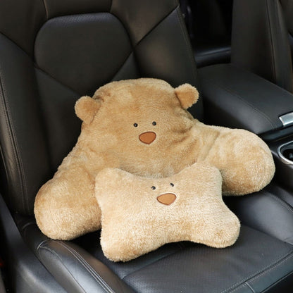 Car Cartoon Bear Plush Seat Upholstery Pillow, Color: Lumbar Pillow White - Seat Accessories by PMC Jewellery | Online Shopping South Africa | PMC Jewellery | Buy Now Pay Later Mobicred