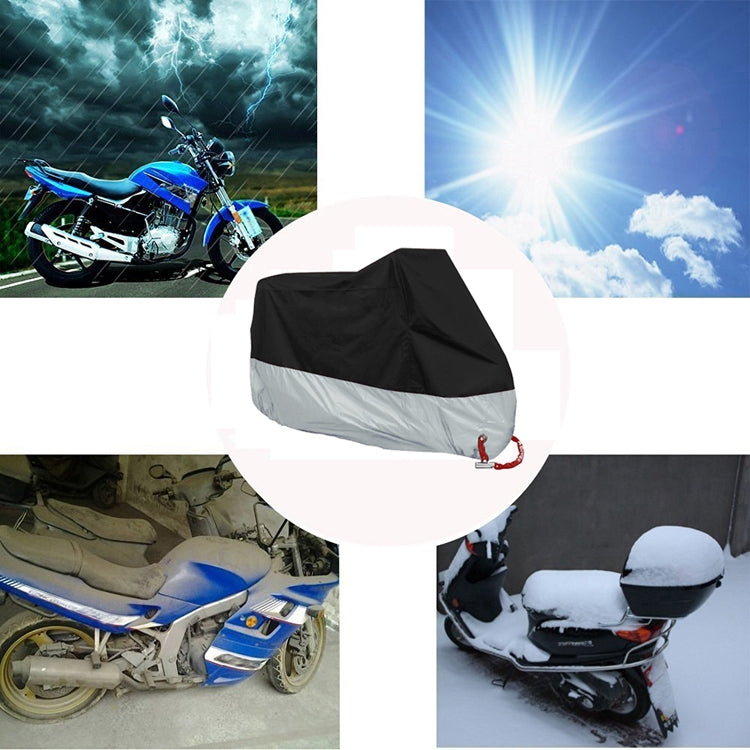 190T Motorcycle Rain Covers Dustproof Rain UV Resistant Dust Prevention Covers, Size: XXXXL(Black and Light Blue) - Protective Gear by PMC Jewellery | Online Shopping South Africa | PMC Jewellery | Buy Now Pay Later Mobicred