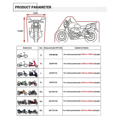 190T Motorcycle Rain Covers Dustproof Rain UV Resistant Dust Prevention Covers, Size: XXL(Black) - Protective Gear by PMC Jewellery | Online Shopping South Africa | PMC Jewellery | Buy Now Pay Later Mobicred