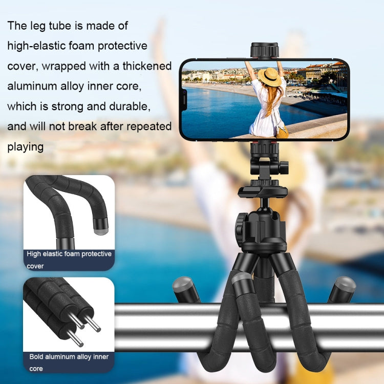 APEXEL APL-JJ025 Camera Mobile Phone Outdoor Selfie Live Lazy Bracket Multifunctional Octopus Tripod(Black) - Stand by APEXEL | Online Shopping South Africa | PMC Jewellery | Buy Now Pay Later Mobicred