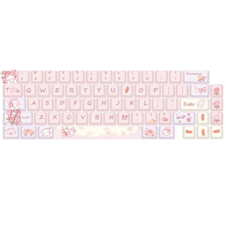 66 Keys 5-sided Heat Rise PBT Personalized Keycaps(Pink) - Silicone / Sticker by PMC Jewellery | Online Shopping South Africa | PMC Jewellery | Buy Now Pay Later Mobicred