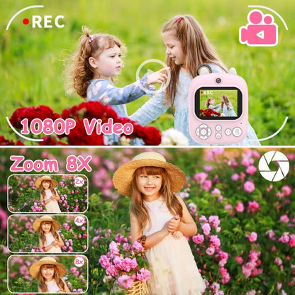 1200W Pixel  2.4 Inch Display Children Print Instant Camera 32G+Card Reader  Pink - Children Cameras by PMC Jewellery | Online Shopping South Africa | PMC Jewellery | Buy Now Pay Later Mobicred