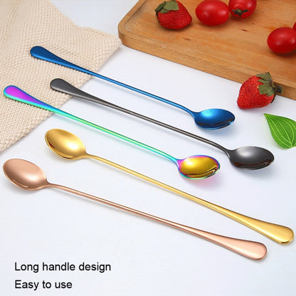 304 Stainless Steel Long Handle Thickened Pointed Spoon Coffee Ice Drink Mixing Spoon, Color: Titanium Gold - Cutlery Sets by PMC Jewellery | Online Shopping South Africa | PMC Jewellery | Buy Now Pay Later Mobicred