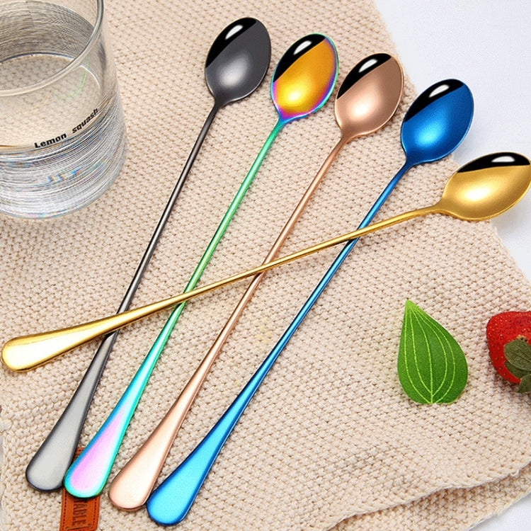 304 Stainless Steel Long Handle Thickened Pointed Spoon Coffee Ice Drink Mixing Spoon, Color: Titanium Gold - Cutlery Sets by PMC Jewellery | Online Shopping South Africa | PMC Jewellery | Buy Now Pay Later Mobicred