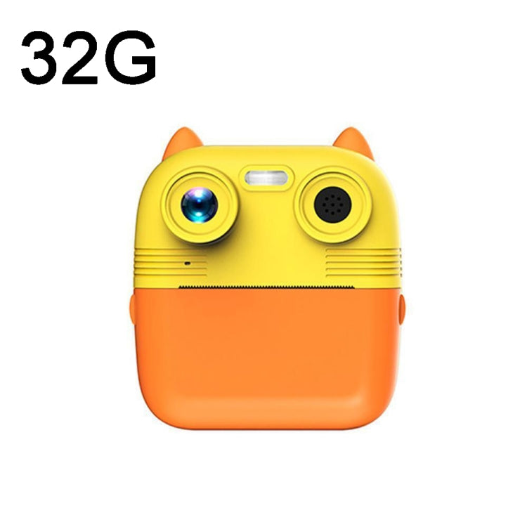 1080P Instant Print Camera 2.8-inch IPS Screen Front and Rear Dual Lens Kids Camera, Spec: Yellow+32G Card - Children Cameras by PMC Jewellery | Online Shopping South Africa | PMC Jewellery | Buy Now Pay Later Mobicred