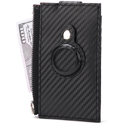 For Airtag Tracker Case Carbon Fiber Credit Card Holder Wallet(Black) - Wallet Series by PMC Jewellery | Online Shopping South Africa | PMC Jewellery | Buy Now Pay Later Mobicred