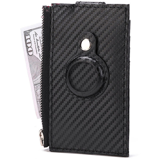 For Airtag Tracker Case Carbon Fiber Credit Card Holder Wallet(Black) - Wallet Series by PMC Jewellery | Online Shopping South Africa | PMC Jewellery | Buy Now Pay Later Mobicred