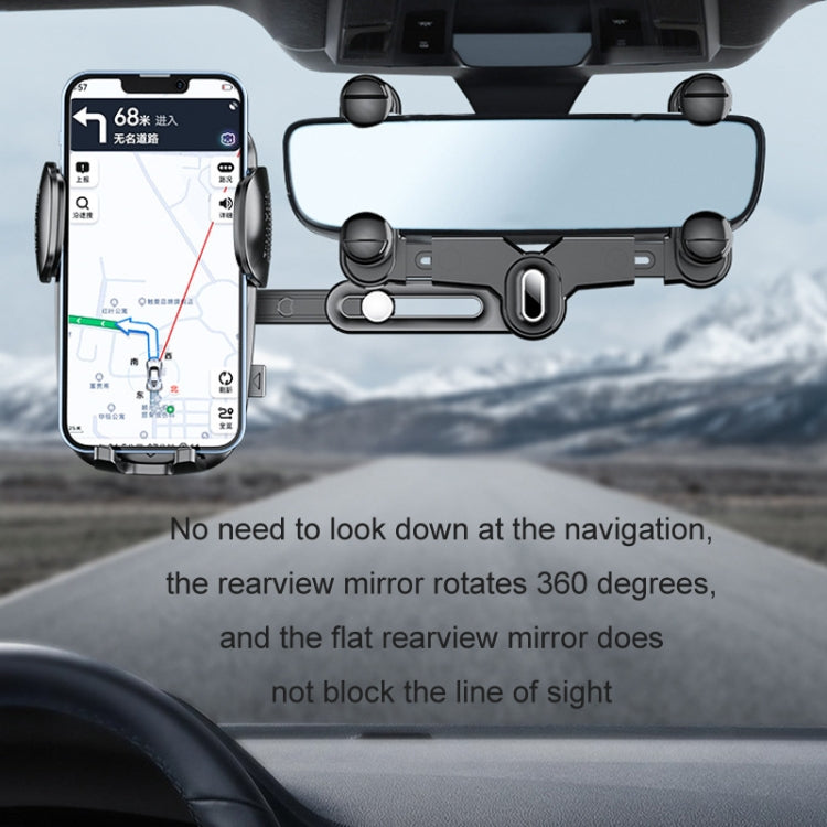 Car Rearview Mirror Navigation Retractable Multifunctional Mobile Phone Holder(Green) - Car Holders by PMC TechLife | Online Shopping South Africa | PMC TechLife | Buy Now Pay Later Mobicred