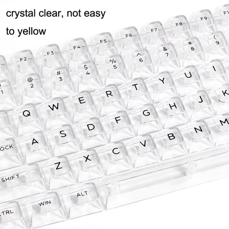 132 Keys DIY Customized Mechanical Keyboard Universal Transparent Crystal Keycap Black Transparent White Letter - Other by PMC Jewellery | Online Shopping South Africa | PMC Jewellery | Buy Now Pay Later Mobicred