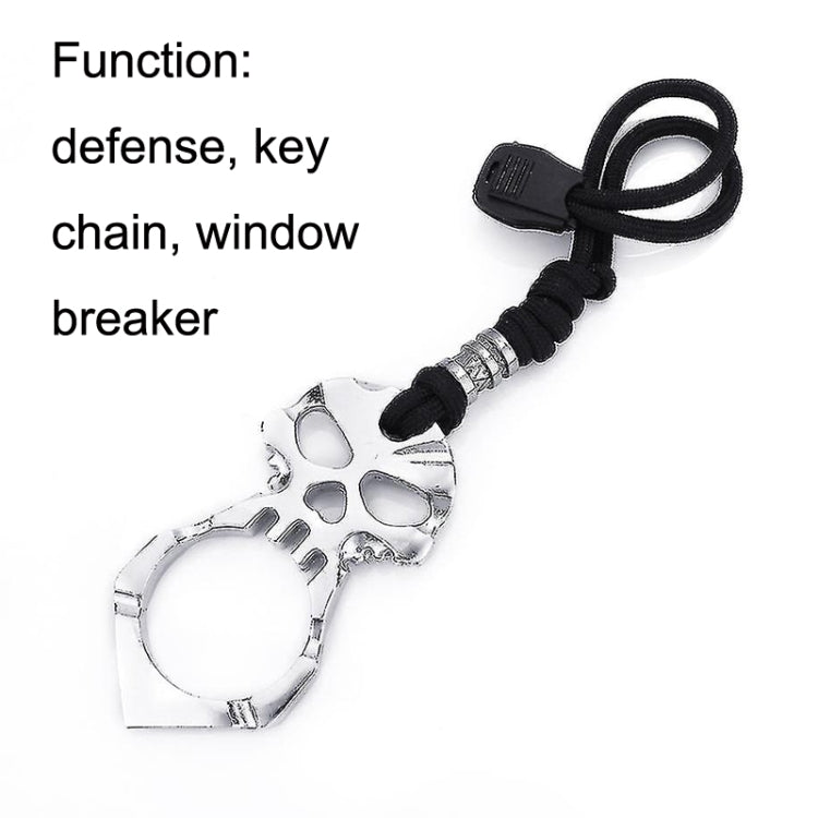 Rose Thorn Single Finger Buckle Self-defense Broken Window Keychain(Silver) - Key Rings by PMC Jewellery | Online Shopping South Africa | PMC Jewellery