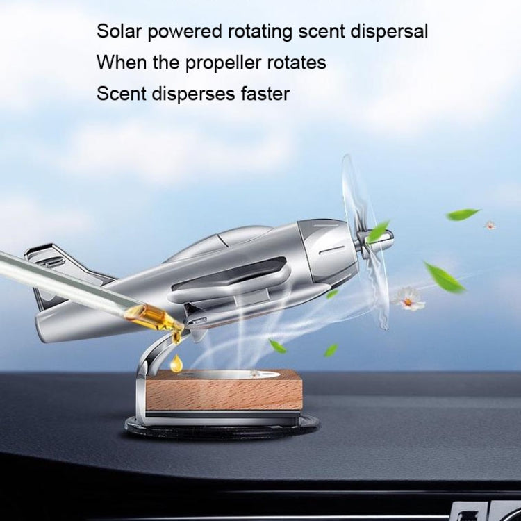 Solar Car Airplane Ornament Solid Aroma Diffuser Car Rotating Decoration Items(Black) - Air Purifier by PMC Jewellery | Online Shopping South Africa | PMC Jewellery | Buy Now Pay Later Mobicred