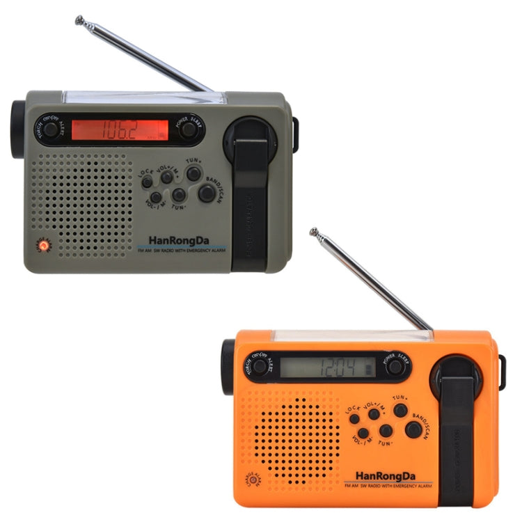 HanRongda HRD-900 LED Lighting Solar Hand Crank Power Generation NOAA Weather Warning Radio(Dark Green) - Radio Player by HanRongda | Online Shopping South Africa | PMC Jewellery | Buy Now Pay Later Mobicred