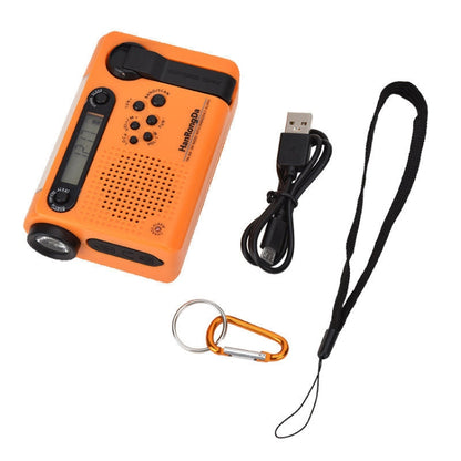 HanRongda HRD-900 LED Lighting Solar Hand Crank Power Generation NOAA Weather Warning Radio(Orange) - Radio Player by HanRongda | Online Shopping South Africa | PMC Jewellery | Buy Now Pay Later Mobicred