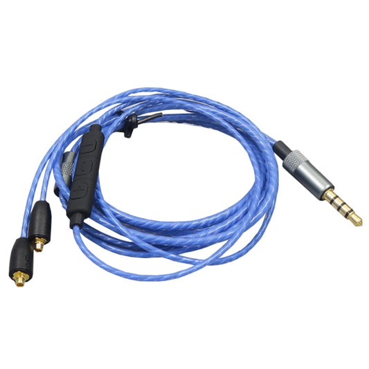 1.2m For Shure MMCX / SE215 / SE535 / SE846 / UE900 Volume Adjustment Headphone Cable(Blue) - Headset Accessories by PMC Jewellery | Online Shopping South Africa | PMC Jewellery | Buy Now Pay Later Mobicred