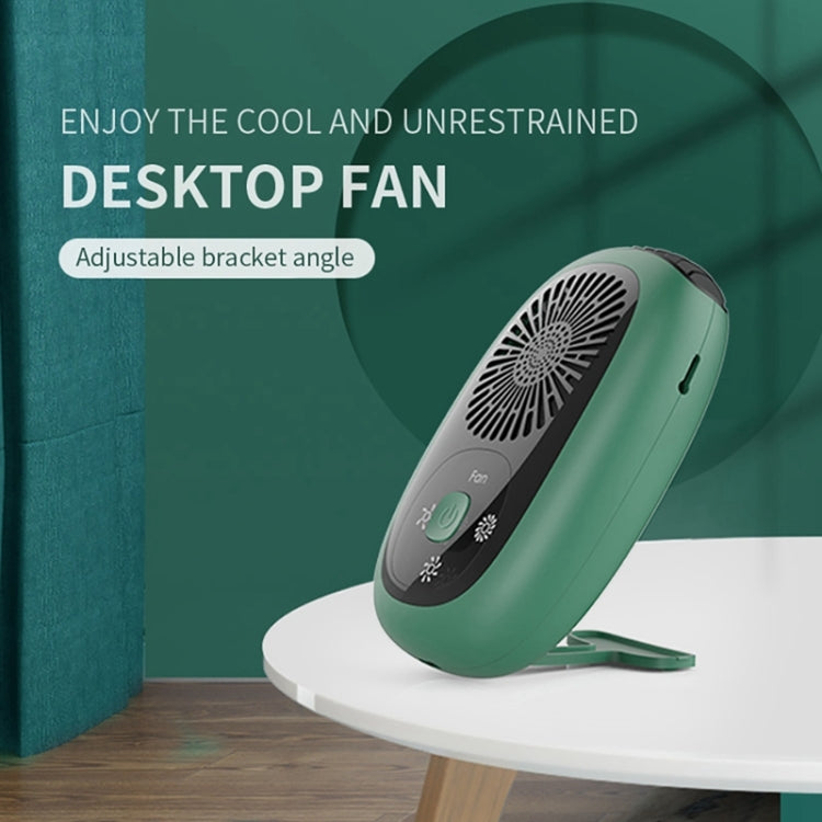 Leafless Hanging Neck Fan Mini Handheld Fan USB Rechargeable Fan With Negative Ions Green - Electric Fans by PMC Jewellery | Online Shopping South Africa | PMC Jewellery | Buy Now Pay Later Mobicred