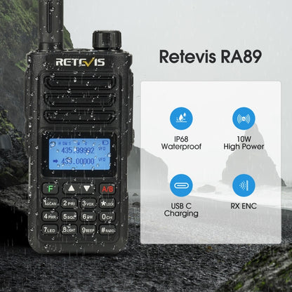 RETEVIS RA89 UV Dual-segment IP68 Waterproof Dual-guard Dual-standby Walkie Talkie(EU Frequency 144-146/430-440MHz) - Handheld Walkie Talkie by RETEVIS | Online Shopping South Africa | PMC Jewellery | Buy Now Pay Later Mobicred