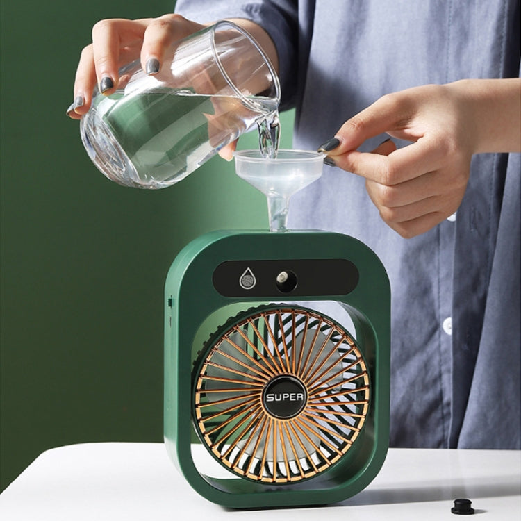 USB Charging Humidification Air Conditioner Fan Nano Spray Desktop Portable Cooling Fan(Green) - Electric Fans by PMC Jewellery | Online Shopping South Africa | PMC Jewellery | Buy Now Pay Later Mobicred