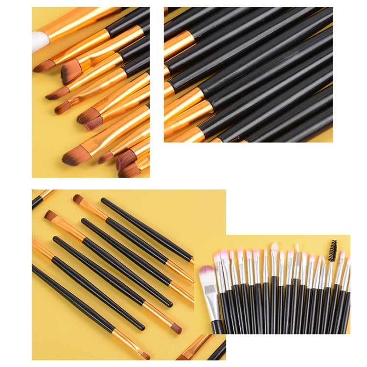 20pcs/set Wooden Handle Makeup Brush Set Beauty Tool Brushes(Black+Green) - Makeup Brushes by PMC Jewellery | Online Shopping South Africa | PMC Jewellery