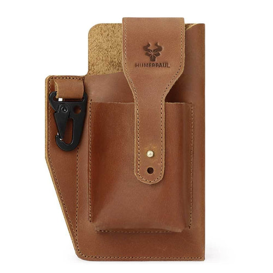 HUMERPAUL Retro Keychain Wears Belt Leather Mobile Phone Bag Men Waist Bag(Light Brown) - Waist Bags by HUMERPAUL | Online Shopping South Africa | PMC Jewellery | Buy Now Pay Later Mobicred