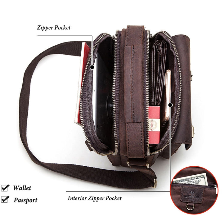 HUMERPAUL Men Shoulder Bag Retro Leather Crossbody Bag(Brown) - free shipping - PMC TechLife - Order now!