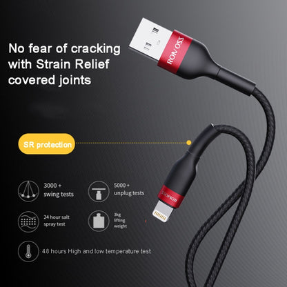 ROMOSS  CB12B 2.4A 8 Pin Fast Charging Cable For IPhone / IPad Data Cable 1.5m(Red Black) - Normal Style Cable by ROMOSS | Online Shopping South Africa | PMC Jewellery | Buy Now Pay Later Mobicred