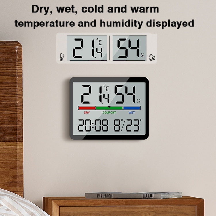 Magnetic LCD Digital Aalarm Clock Large Screen With Temperature Humidity Display(8280 Black) - Alarm Clocks by PMc TechLife | Online Shopping South Africa | PMc TechLife | Buy Now Pay Later Mobicred