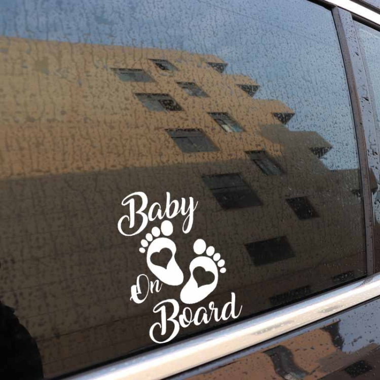 10pcs Baby On Board Warning Car Sticker Reflective Scratch Body Sticker(White) - Decorative Sticker by PMC Jewellery | Online Shopping South Africa | PMC Jewellery | Buy Now Pay Later Mobicred