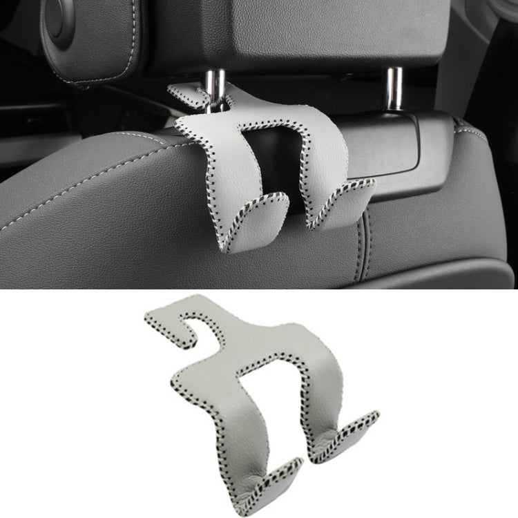 Car Double Hook Stainless Steel Rear Headrest Mobile Phone Holder(Gray) - Auto Fastener & Clips by PMC Jewellery | Online Shopping South Africa | PMC Jewellery | Buy Now Pay Later Mobicred